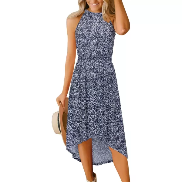 KILIG Women’s Summer Halter Maxi Dress Causal Floral Beach Sundress with Pockets