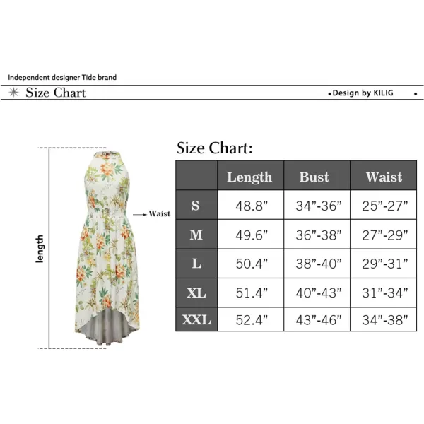 KILIG Women’s Summer Halter Maxi Dress Causal Floral Beach Sundress with Pockets