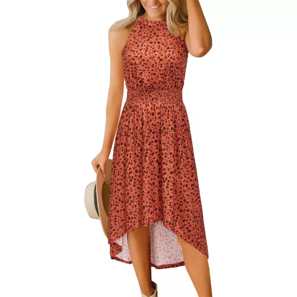 KILIG Women’s Summer Halter Maxi Dress Causal Floral Beach Sundress with Pockets