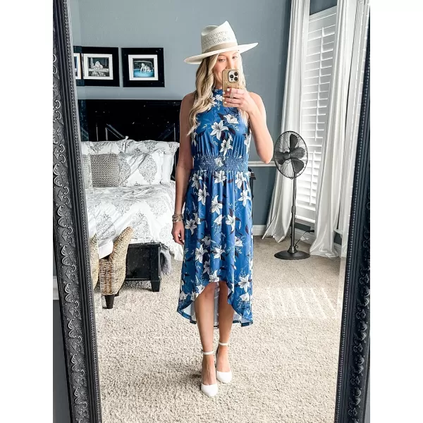 KILIG Women’s Summer Halter Maxi Dress Causal Floral Beach Sundress with Pockets