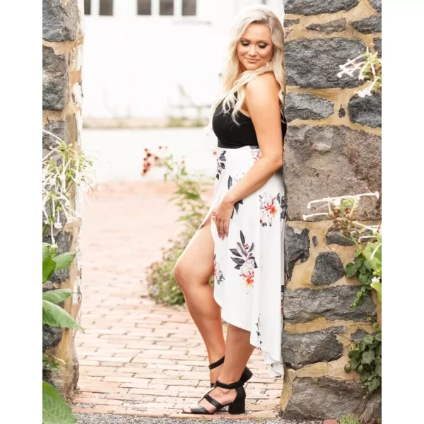 KILIG Women's V Neck Sleeveless Casual Summer Sundresses Asymmetrical Patchwork Floral Maxi Dresses