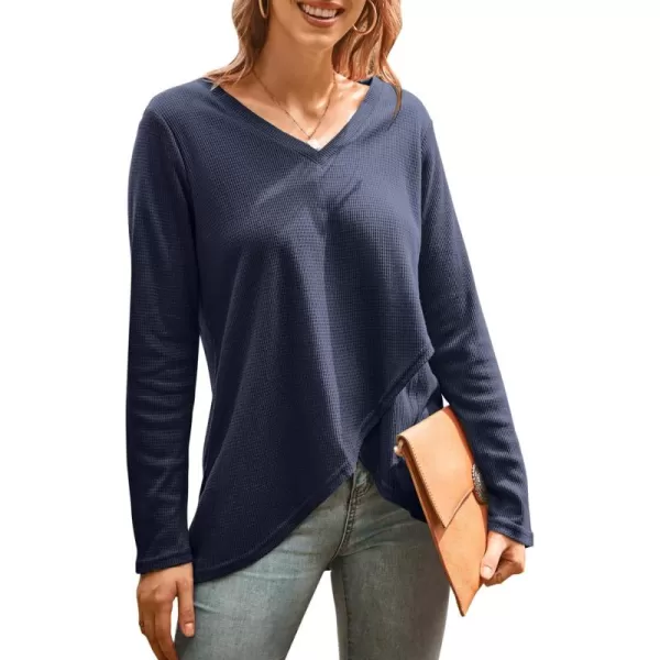 KILIG Womens 2023 Fall Cowl Neck Lightweight Sweaters Long Sleeve Button Tunic Tops Sweatshirts