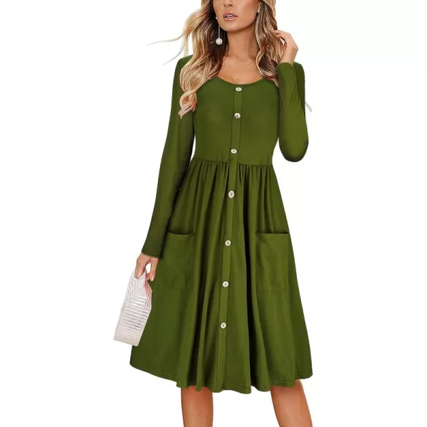 KILIG Women's Summer Casual Sundress Button Sleeveless Spaghetti Strap Dress