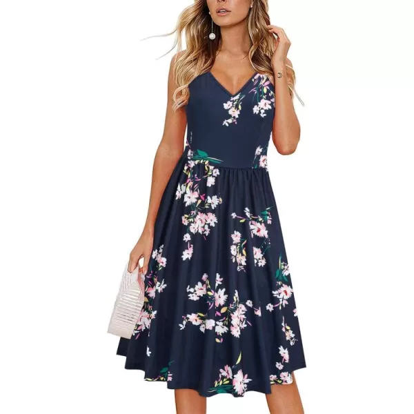 KILIG Women's Summer Casual Sundress Button Sleeveless Spaghetti Strap Dress