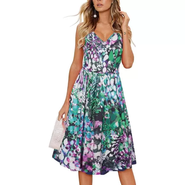 KILIG Women's Summer Casual Sundress Button Sleeveless Spaghetti Strap Dress
