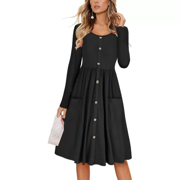 KILIG Women's Summer Casual Sundress Button Sleeveless Spaghetti Strap Dress