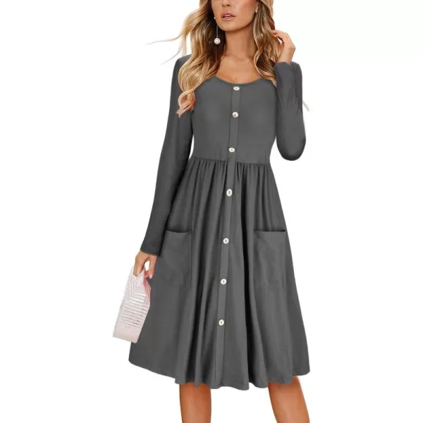 KILIG Women's Summer Casual Sundress Button Sleeveless Spaghetti Strap Dress