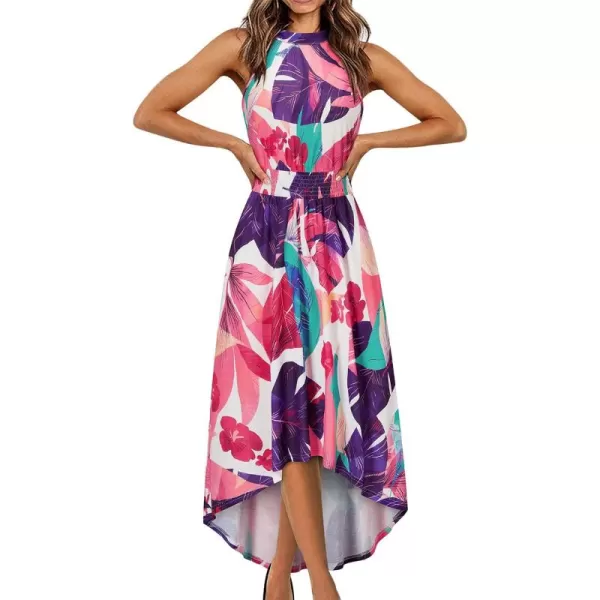 KILIG Women’s Summer Halter Maxi Dress Causal Floral Beach Sundress with Pockets