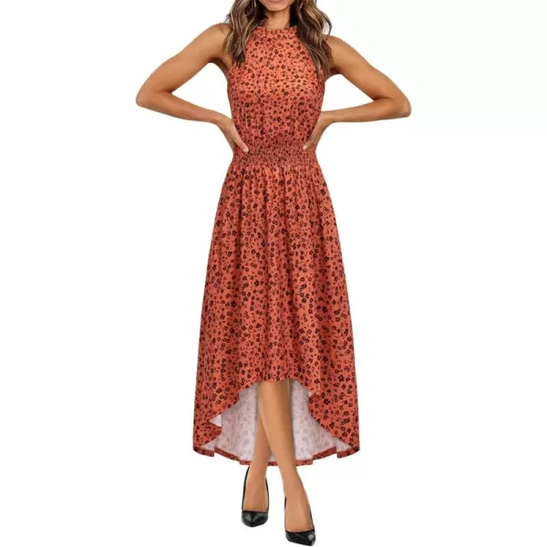 KILIG Women’s Summer Halter Maxi Dress Causal Floral Beach Sundress with Pockets