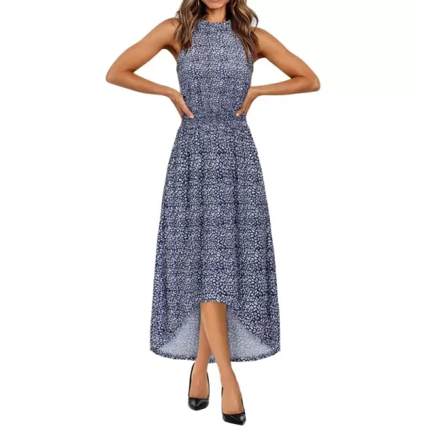 KILIG Women’s Summer Halter Maxi Dress Causal Floral Beach Sundress with Pockets