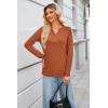 imageKILIG Womens 2024 Long Sleeve VNeck Button Loose Casual Henley Tunic Tops T Shirt FashionD21caramel