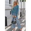 imageKILIG Womens 2024 Long Sleeve VNeck Button Loose Casual Henley Tunic Tops T Shirt FashionD23gray Blue