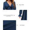 imageKILIG Womens Silky Satin Long Sleeve Tie Front Flowy Formal Wedding Guest Cocktail Party Evening DressesA1navy