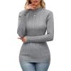 imageKILIG Womens Long Sleeve Fall Mockneck Pullover Sweater Fitting Basic Turtleneck Sweater Tops Fashion