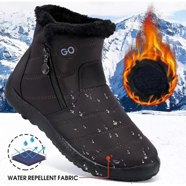 DUOYANGJIASHA Snow Boots for Women Winter Warm Ankle Booties Waterproof Comfortable Slip On Outdoor Fur Lined Lining Zipper Womens Snow Boots