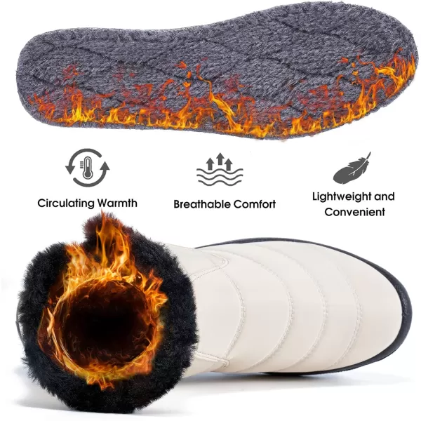 DUOYANGJIASHA Snow Boots for Women Winter Warm Ankle Booties Waterproof Comfortable Slip On Outdoor Fur Lined Lining Zipper Womens Snow Boots