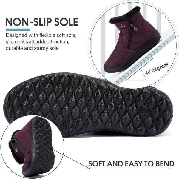 DUOYANGJIASHA Snow Boots for Women Winter Warm Ankle Booties Waterproof Comfortable Slip On Outdoor Fur Lined Lining Zipper Womens Snow Boots