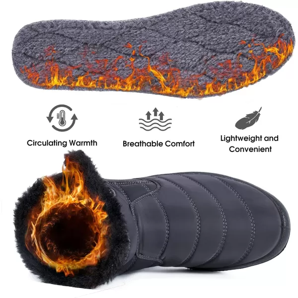 DUOYANGJIASHA Snow Boots for Women Winter Warm Ankle Booties Waterproof Comfortable Slip On Outdoor Fur Lined Lining Zipper Womens Snow Boots