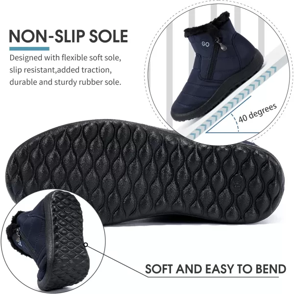 DUOYANGJIASHA Snow Boots for Women Winter Warm Ankle Booties Waterproof Comfortable Slip On Outdoor Fur Lined Lining Zipper Womens Snow Boots