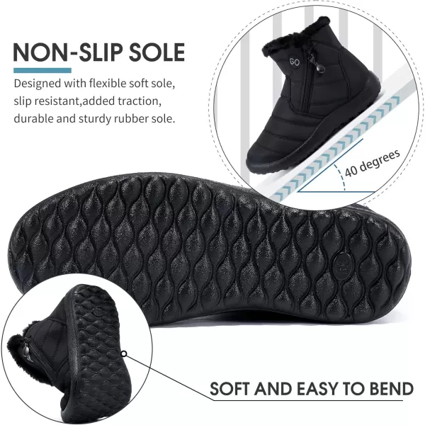 DUOYANGJIASHA Snow Boots for Women Winter Warm Ankle Booties Waterproof Comfortable Slip On Outdoor Fur Lined Lining Zipper Womens Snow Boots
