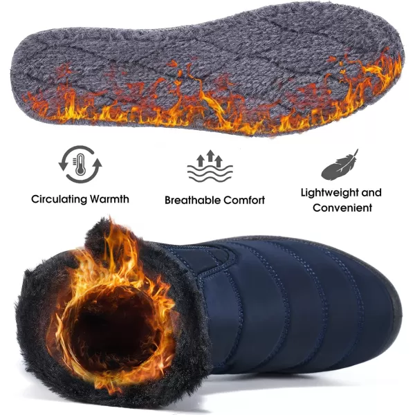 DUOYANGJIASHA Snow Boots for Women Winter Warm Ankle Booties Waterproof Comfortable Slip On Outdoor Fur Lined Lining Zipper Womens Snow Boots