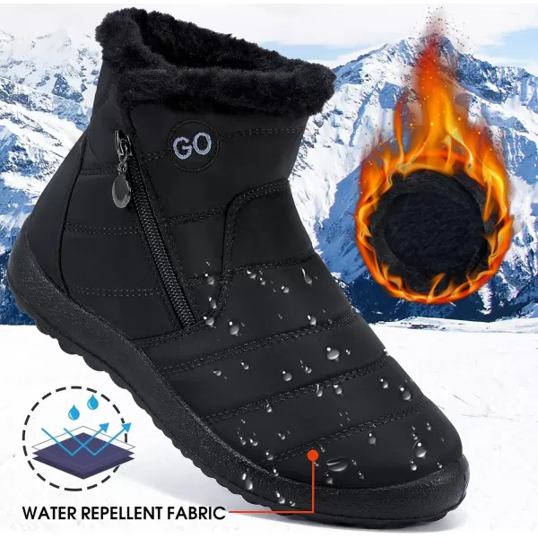 DUOYANGJIASHA Snow Boots for Women Winter Warm Ankle Booties Waterproof Comfortable Slip On Outdoor Fur Lined Lining Zipper Womens Snow Boots