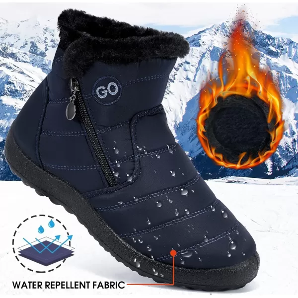 DUOYANGJIASHA Snow Boots for Women Winter Warm Ankle Booties Waterproof Comfortable Slip On Outdoor Fur Lined Lining Zipper Womens Snow Boots