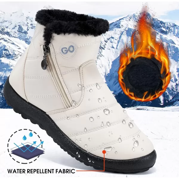 DUOYANGJIASHA Snow Boots for Women Winter Warm Ankle Booties Waterproof Comfortable Slip On Outdoor Fur Lined Lining Zipper Womens Snow Boots