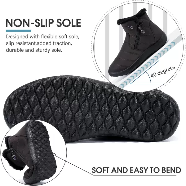DUOYANGJIASHA Snow Boots for Women Winter Warm Ankle Booties Waterproof Comfortable Slip On Outdoor Fur Lined Lining Zipper Womens Snow Boots