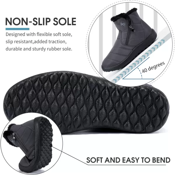 DUOYANGJIASHA Snow Boots for Women Winter Warm Ankle Booties Waterproof Comfortable Slip On Outdoor Fur Lined Lining Zipper Womens Snow Boots