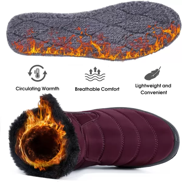 DUOYANGJIASHA Snow Boots for Women Winter Warm Ankle Booties Waterproof Comfortable Slip On Outdoor Fur Lined Lining Zipper Womens Snow Boots