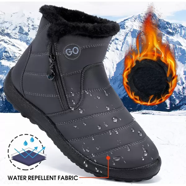 DUOYANGJIASHA Snow Boots for Women Winter Warm Ankle Booties Waterproof Comfortable Slip On Outdoor Fur Lined Lining Zipper Womens Snow Boots
