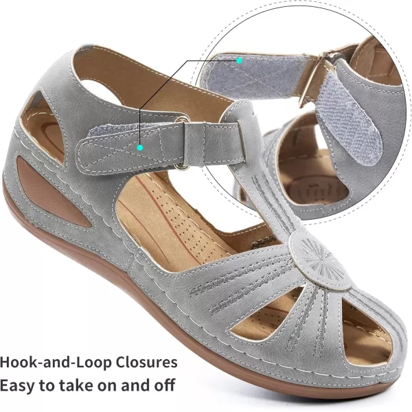 DUOYANGJIASHA Women Summer Sandals Beach Wedge Sandals Bohemia Ankle Strap Causal Comfortable Round Toe Gladiator Outdoor Shoes