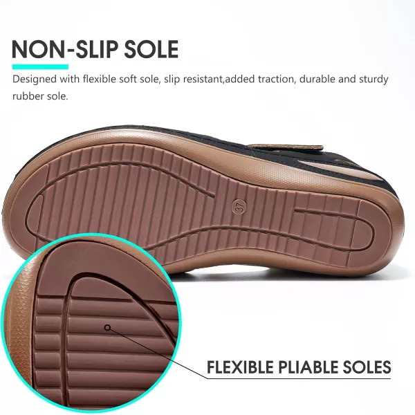 DUOYANGJIASHA Women Summer Sandals Beach Wedge Sandals Bohemia Ankle Strap Causal Comfortable Round Toe Gladiator Outdoor Shoes