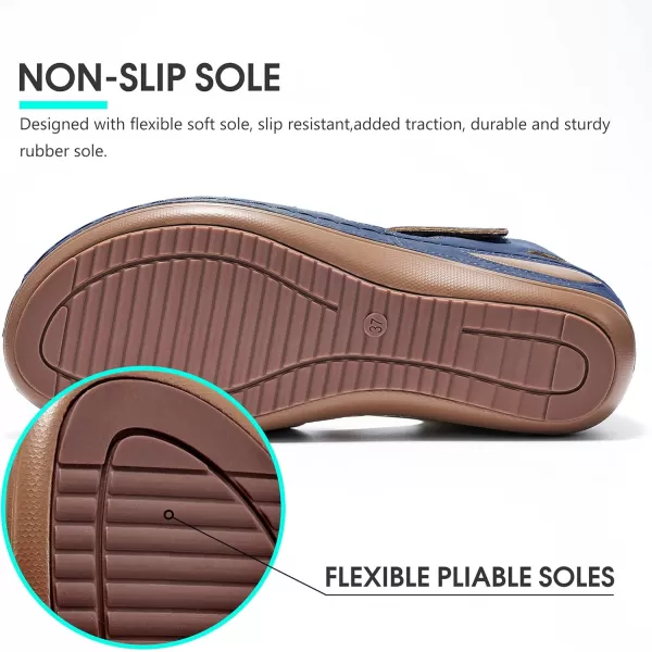 DUOYANGJIASHA Women Summer Sandals Beach Wedge Sandals Bohemia Ankle Strap Causal Comfortable Round Toe Gladiator Outdoor Shoes