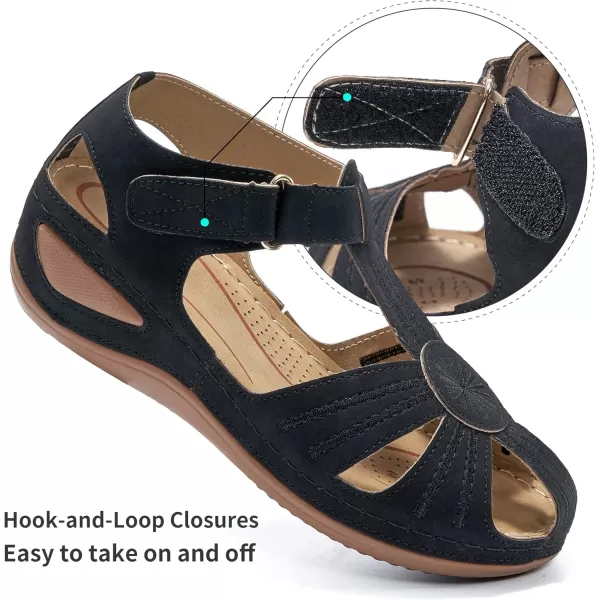 DUOYANGJIASHA Women Summer Sandals Beach Wedge Sandals Bohemia Ankle Strap Causal Comfortable Round Toe Gladiator Outdoor Shoes