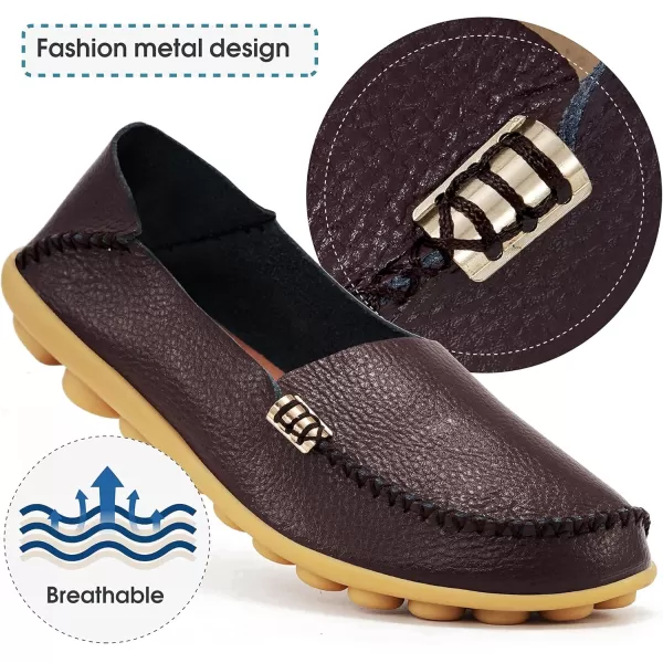 DUOYANGJIASHA Women's Comfortable Loafers Casual Round Toe Moccasins Wild Driving Flats Soft Walking Shoes Women Slip On