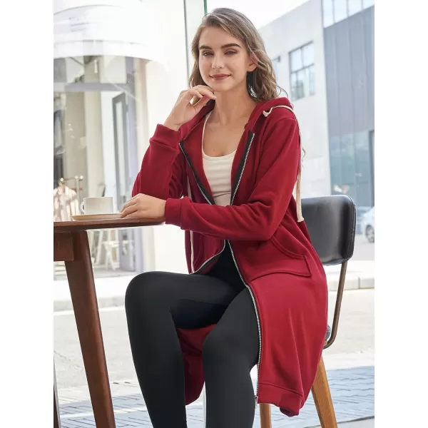 DUOYANGJIASHA Womens Hoodies Fashion Sweatshirts: Full Zip Up Winter Fleece Pullover Hoodies Fall Long Jackets with Pockets