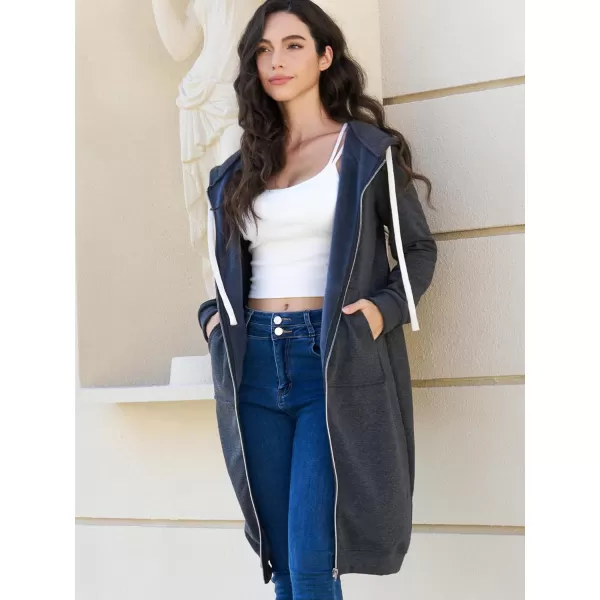 DUOYANGJIASHA Womens Hoodies Fashion Sweatshirts: Full Zip Up Winter Fleece Pullover Hoodies Fall Long Jackets with Pockets