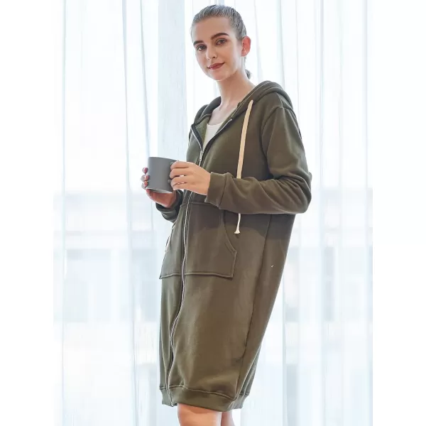 DUOYANGJIASHA Womens Hoodies Fashion Sweatshirts: Full Zip Up Winter Fleece Pullover Hoodies Fall Long Jackets with Pockets