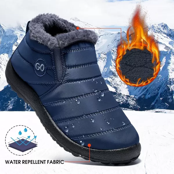 DUOYANGJIASHA Womens Snow Boots Warm Ankle Booties Waterproof Comfortable Slip On Outdoor Fur Lined Lining Winter Shoes for Women