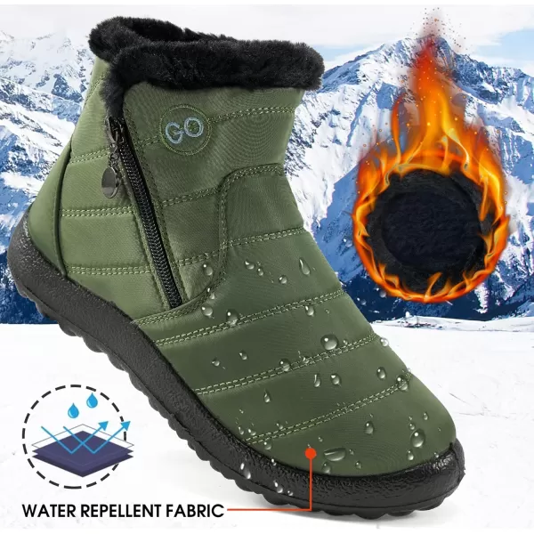 DUOYANGJIASHA Womens Snow Boots Warm Ankle Booties Waterproof Comfortable Slip On Outdoor Fur Lined Lining Winter Shoes for Women