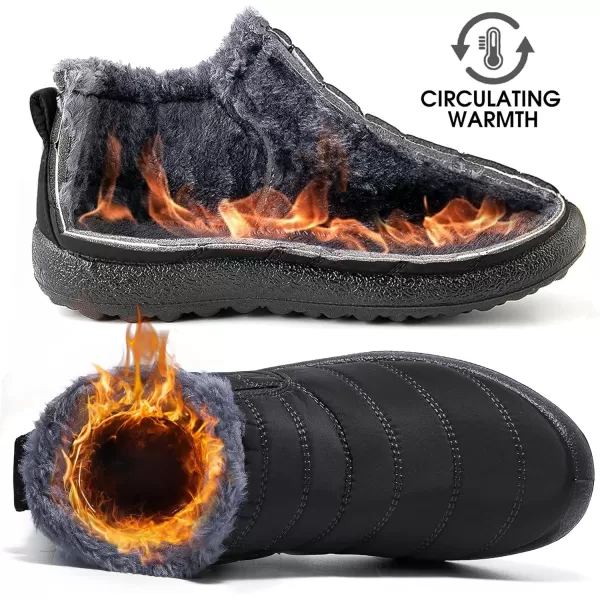 DUOYANGJIASHA Womens Snow Boots Warm Ankle Booties Waterproof Comfortable Slip On Outdoor Fur Lined Lining Winter Shoes for Women