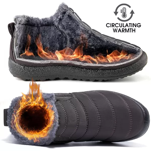 DUOYANGJIASHA Womens Snow Boots Warm Ankle Booties Waterproof Comfortable Slip On Outdoor Fur Lined Lining Winter Shoes for Women