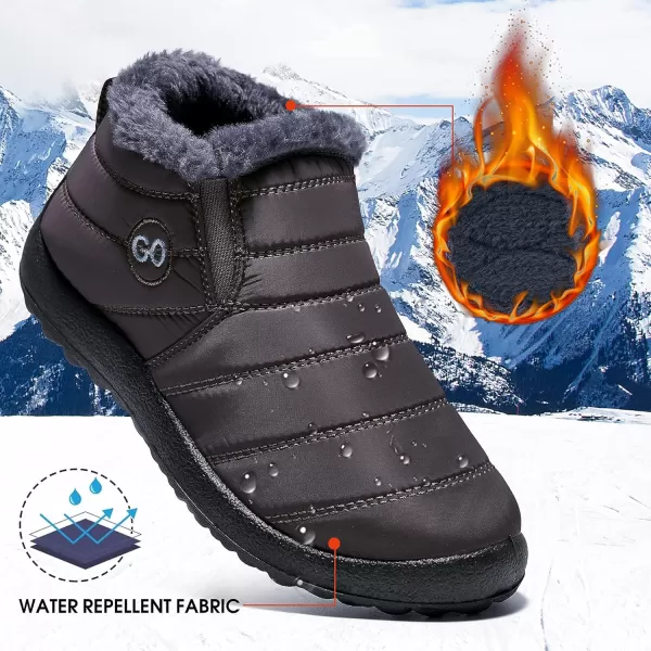 DUOYANGJIASHA Womens Snow Boots Warm Ankle Booties Waterproof Comfortable Slip On Outdoor Fur Lined Lining Winter Shoes for Women