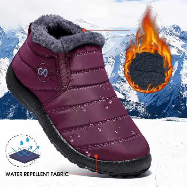 DUOYANGJIASHA Womens Snow Boots Warm Ankle Booties Waterproof Comfortable Slip On Outdoor Fur Lined Lining Winter Shoes for Women