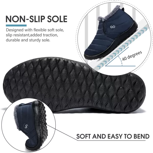 DUOYANGJIASHA Womens Snow Boots Warm Ankle Booties Waterproof Comfortable Slip On Outdoor Fur Lined Lining Winter Shoes for Women