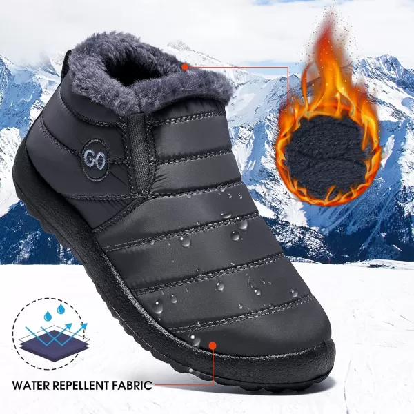 DUOYANGJIASHA Womens Snow Boots Warm Ankle Booties Waterproof Comfortable Slip On Outdoor Fur Lined Lining Winter Shoes for Women