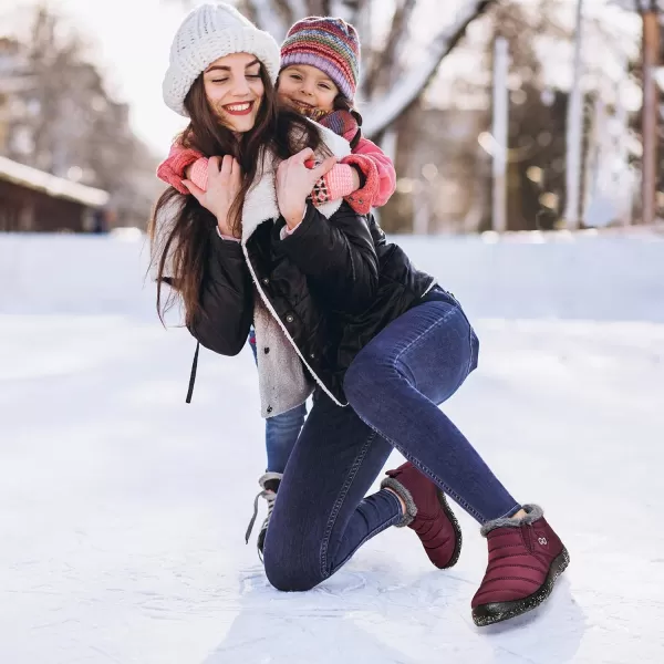 DUOYANGJIASHA Womens Snow Boots Warm Ankle Booties Waterproof Comfortable Slip On Outdoor Fur Lined Lining Winter Shoes for Women