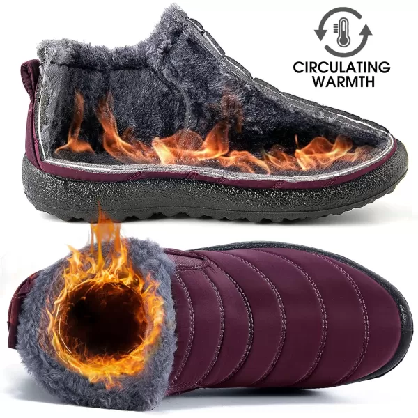 DUOYANGJIASHA Womens Snow Boots Warm Ankle Booties Waterproof Comfortable Slip On Outdoor Fur Lined Lining Winter Shoes for Women
